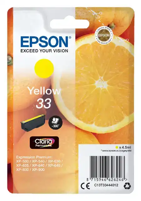 INKTCARTRIDGE EPSON 33 T3344 GEEL