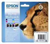 INKTCARTRIDGE EPSON T0715 ZWART + 3