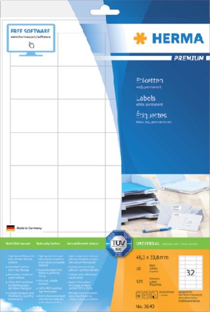 ETIKET HERMA 8643 48.3X33.8MM PREMIUM