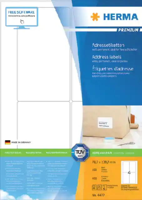 ETIKET HERMA 4472 78.7X139.7MM PREM WIT