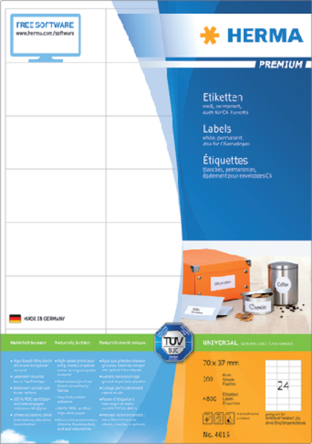 ETIKET HERMA 4615 70X37MM PREMIUM WIT