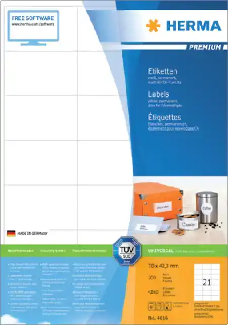 ETIKET HERMA 4616 70X42.3MM PREMIUM WIT