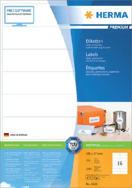 ETIKET HERMA 4620 105X37MM PREMIUM WIT