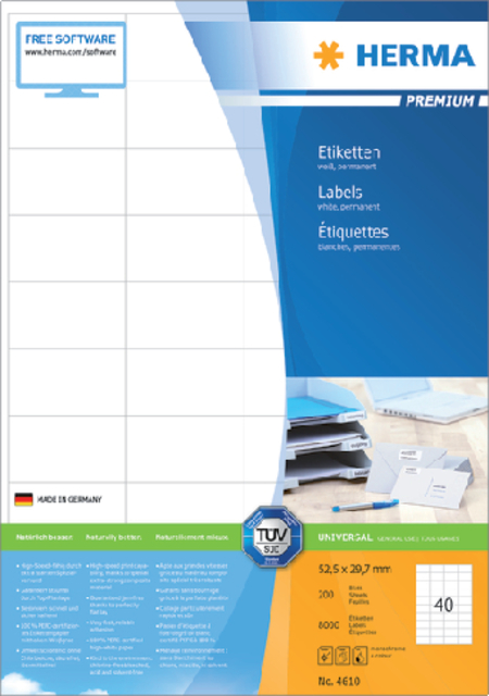 ETIKET HERMA 4610 52.5X29.7MM PREM WIT