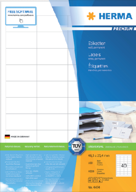 ETIKET HERMA 4474 48.5X25.4MM PREM WIT