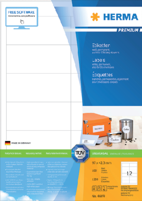 ETIKET HERMA 4669 97X42.3MM PREMIUM WIT