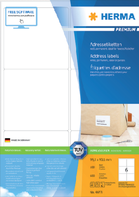 ETIKET HERMA 4653 99.1X93.1MM PREMIUM