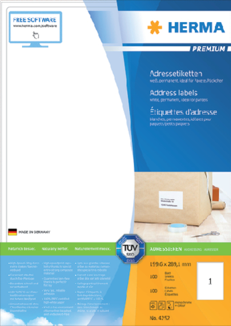 ETIKET HERMA 4252 199.6X289.1MM PREM