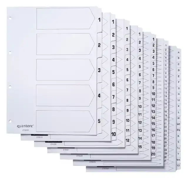TABBLAD QUANTORE 4RINGS KARTON 1-10 WT