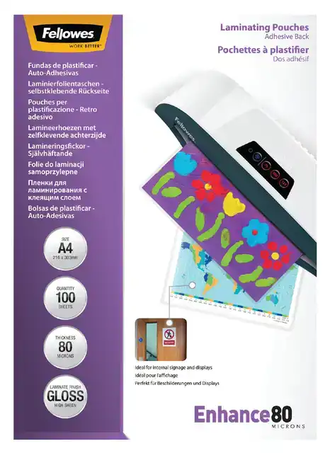 LAMINEERHOES FELLOWES ZELFKLEVEND A4