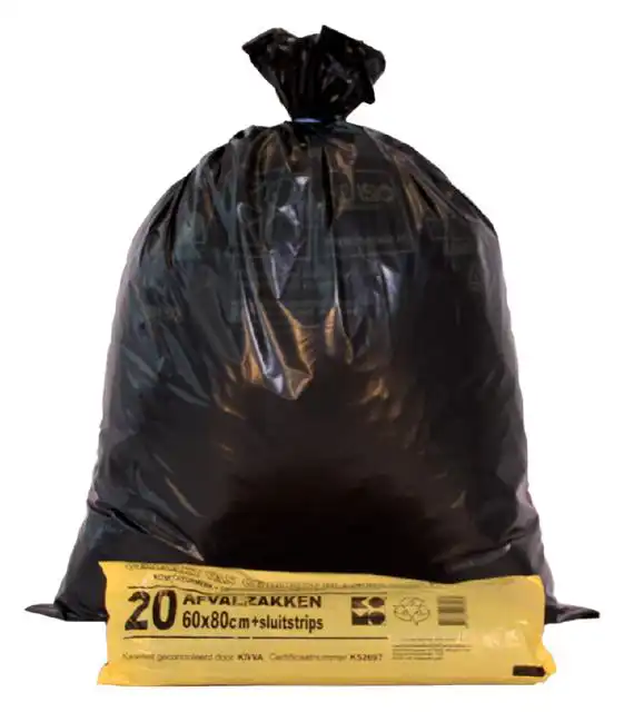 VUILNISZAK KOMO 60L ROL Ã  20ST ZWART