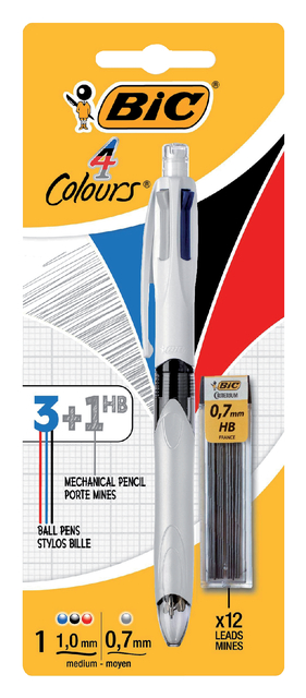 BALPEN BIC 3KLEUREN + VULPOTL HB 0.7MM