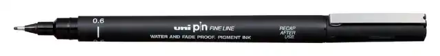 FINELINER UNI-BALL PIN 0.6MM ZWART