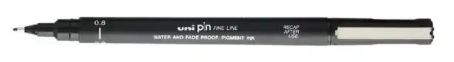 FINELINER UNI-BALL PIN 0.8MM ZWART