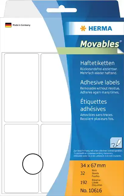 ETIKET HERMA 10616 34X67MM VERWIJDERB
