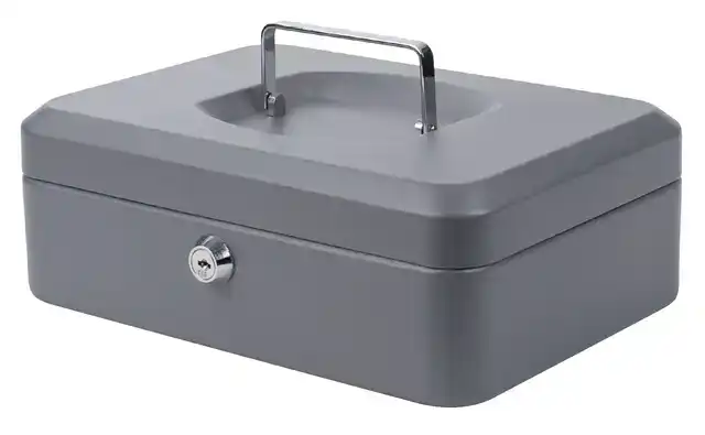 GELDKIST PAVO 250X180X90MM GRIJS