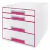 LADENBLOK LEITZ WOW 4 LADEN WIT/ROZE
