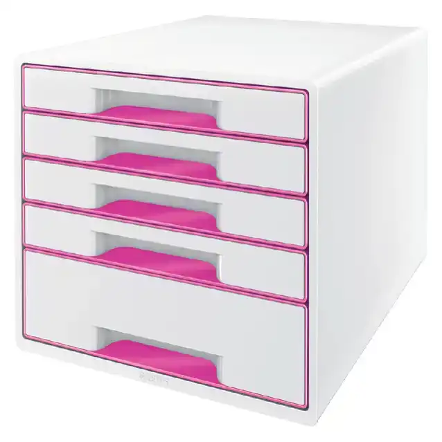 LADENBLOK LEITZ WOW 5 LADEN WIT/ROZE