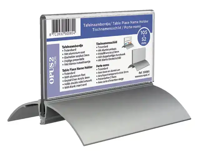 TAFELNAAMBORD EUROPEL 52X100MM ACRYL