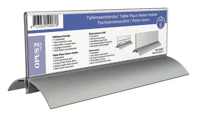 TAFELNAAMBORD EUROPEL 2 61X210MM ACRYL