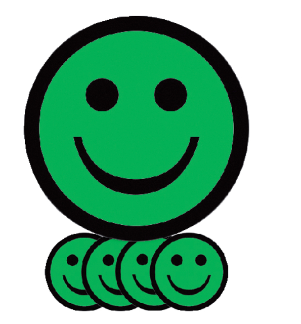 MAGNEET SMILEY 5CM EMOTIE BLIJ GROEN