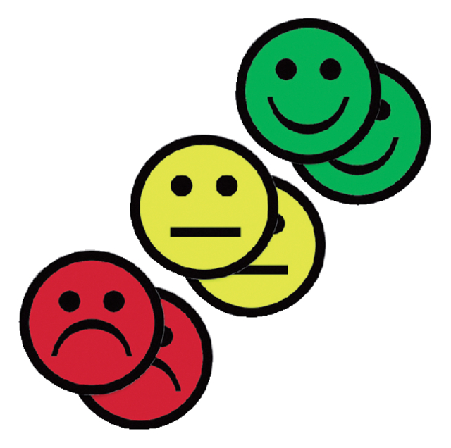 MAGNEET SMILEY 50MM 2X GEEL 2X GROEN 2X