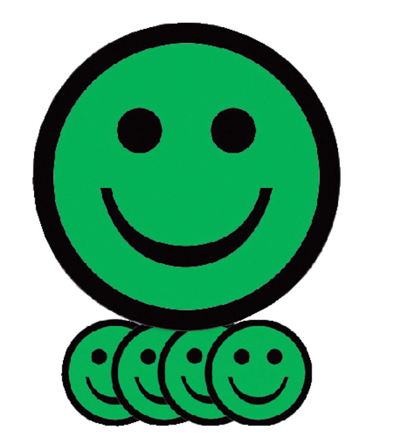 MAGNEET SMILEY 7.5CM EMOTIE BLIJ GROEN