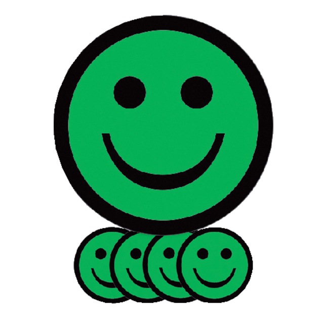 MAGNEET SMILEY 2.5CM EMOTIE BLIJ GROEN