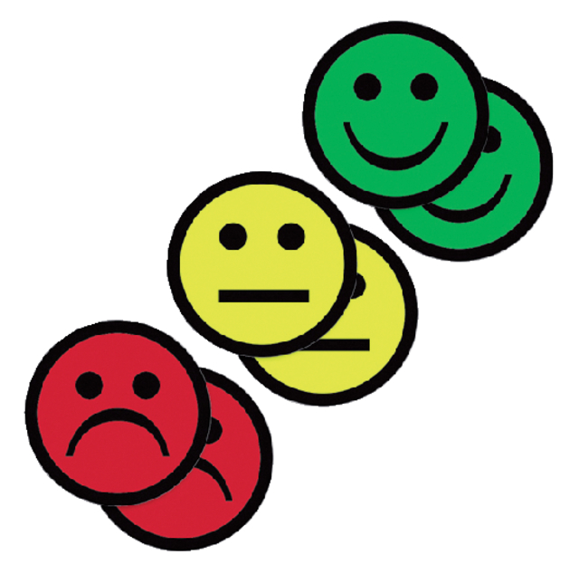 MAGNEET SMILEY 25MM 2X GEEL 2X GROEN 2X