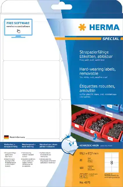 ETIKET HERMA 4575 99.1X67.7MM FOLIE WIT