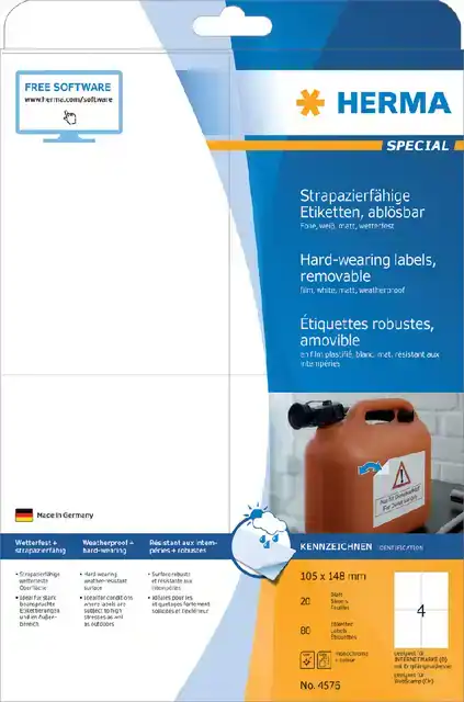 ETIKET HERMA 4576 105X148MM FOLIE WI