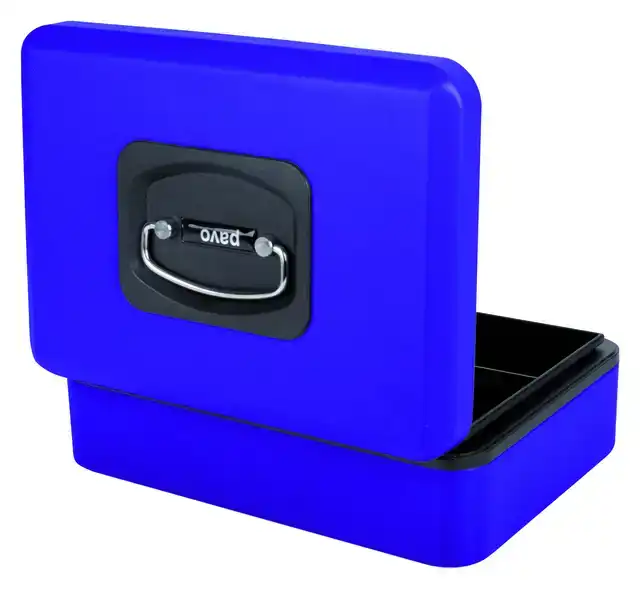 GELDKIST PAVO DELUXE 250X180X90MM BLAUW