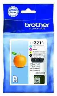 INKTCARTRIDGE BROTHER LC-3211 ZWART + 3