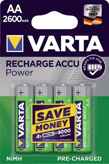 BATTERIJ OPLAADBAAR VARTA AA HR6