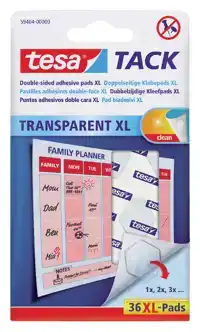 KLEEFPADS TESA TACK TRANSPARANT XL 36ST