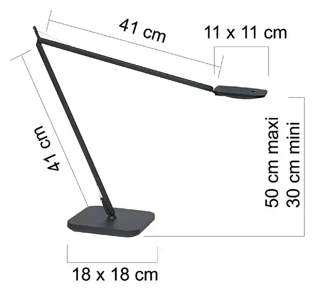BUREAULAMP UNILUX MAGIC LED ZWART