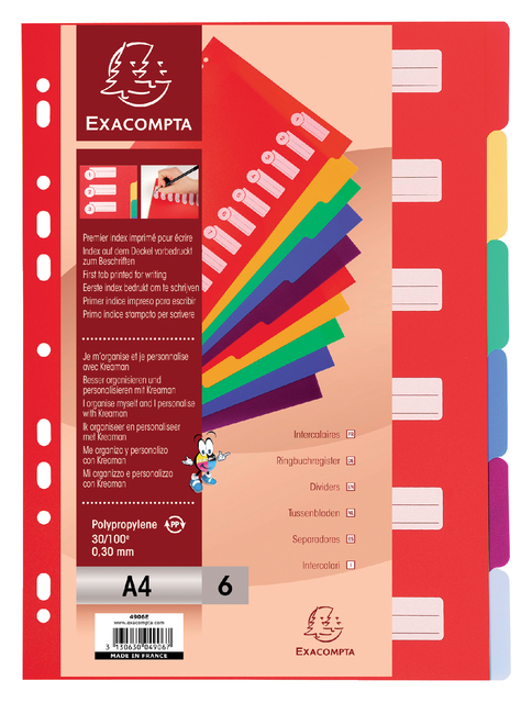 TABBLADEN EXACOMPTA 225X297MM 11GAATS
