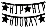 LETTERSLINGER FESTIVE GOLD ""HIP HIP HOORAY""