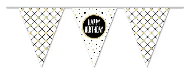 VLAGGENLIJN FESTIVE GOLD ""HAPPY BIRTHDAY"" 10 M