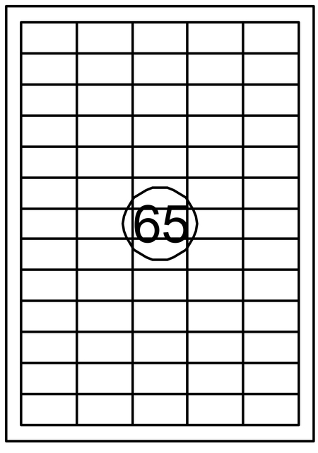 ETIKET QUANTORE 38.1X21.2MM 6500ST