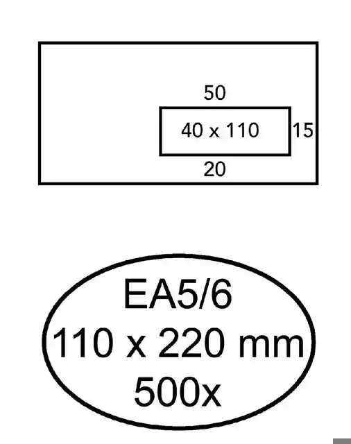 ENVELOP HERMES EA5/6 VR V10 4X11 80GR