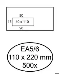 ENVELOP HERMES EA5/6 VL V23 4X11 80GR