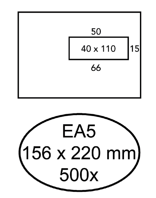 ENVELOP QUANTORE VENSTER EA5 VR 80GR WT