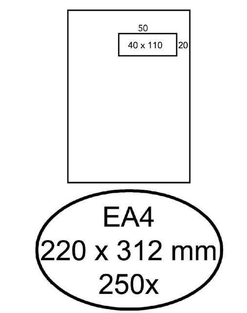 ENVELOP HERMES AKTE EA4 220X312 VR ZK