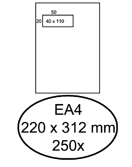 ENVELOP HERMES AKTE EA4 220X312 VL ZK