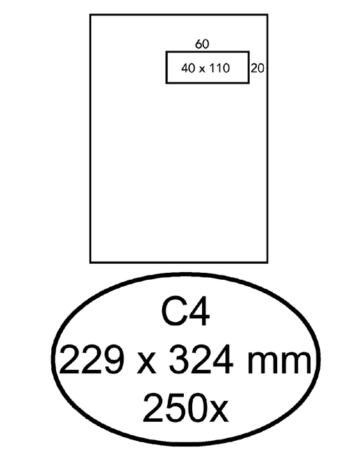 ENVELOP QUANTORE VENSTER C4 ZK 120GR WT