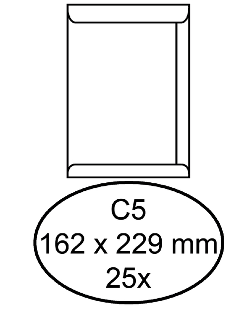 ENVELOP HERMES AKTE C5 162X229 ZK 25ST