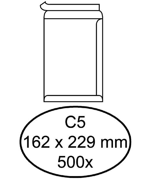 ENVELOP HERMES AKTE C5 162X229 ZK 500ST