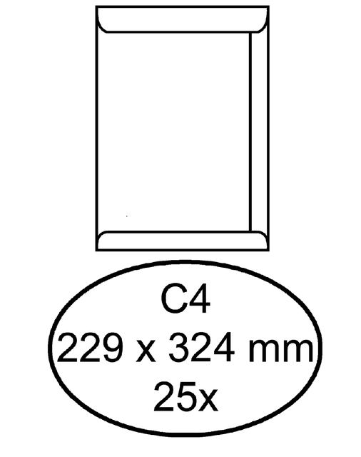 ENVELOP HERMES AKTE C4 229X324 25ST WIT