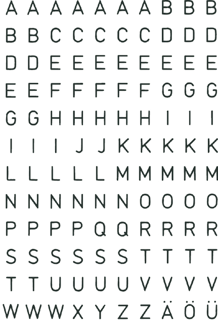 ETIKET HERMA 4154 5MM LETTER A-Z ZWART